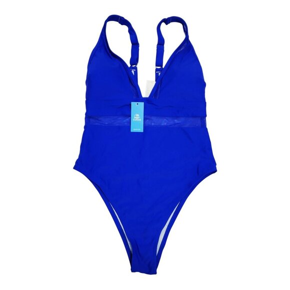 Cupshe Womens Blue One-Piece Swimsuit Size 1X Nylon & Elastane - Picture 1 of 5